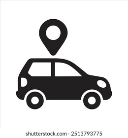 Ícone do rastreador de carro GPS. Sistema de localização de veículos. Localização de um ícone de veículo