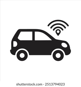 Ícone do rastreador de carro GPS. Sistema de localização de veículos. Localização de um ícone de veículo