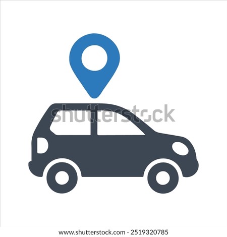 GPS car tracker icon. Vehicle tracking system. Location of a vehicle icon