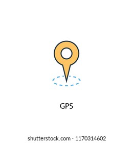 gps concept 2 colored line icon. Simple yellow and blue element illustration. gps concept outline symbol design from Delivery set