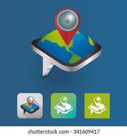 GPS concept with  buttons icons design, vector illustration 10 eps graphic