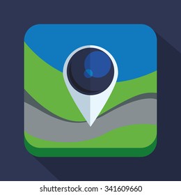 GPS concept with  buttons icons design, vector illustration 10 eps graphic