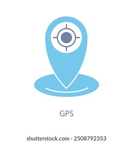 ícone da linha de conceito do gps. ilustração de elemento simples. design de símbolo de esboço de conceito gps.