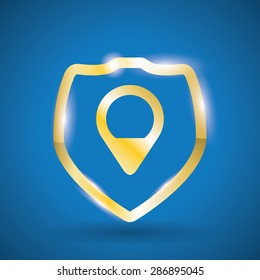 gps design over blue background, vector illustration