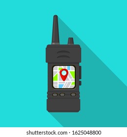 GPS device Flat icon Long Shadow Vector Illustration.