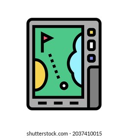 gps device golf game color icon vector. gps device golf game sign. isolated symbol illustration