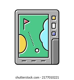 gps device golf game color icon vector. gps device golf game sign. isolated symbol illustration