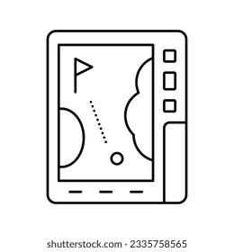 gps device golf game line icon vector. gps device golf game sign. isolated contour symbol black illustration