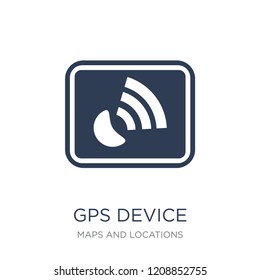 Gps device icon. Trendy flat vector Gps device icon on white background from Maps and Locations collection, vector illustration can be use for web and mobile, eps10