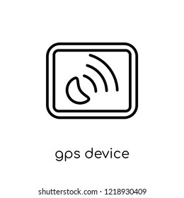 Gps device icon. Trendy modern flat linear vector Gps device icon on white background from thin line Maps and Locations collection, editable outline stroke vector illustration