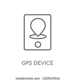 Gps device linear icon. Modern outline Gps device logo concept on white background from Maps and Locations collection. Suitable for use on web apps, mobile apps and print media.