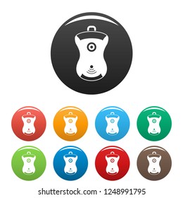 Gps device location icons set 9 color vector isolated on white for any design
