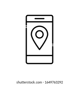 Gps Device Vector Line Icon. illustration Style EPS 10 File