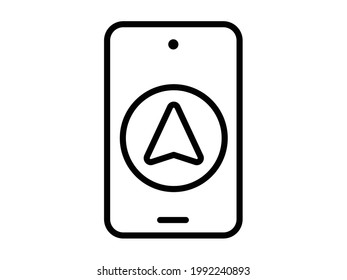 Dirección GPS icono aislado con estilo de contorno