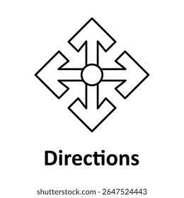 GPS Directions Icon, Route Arrows, Travel Navigation Symbol, Direction Path, Map Guide Icon, Road Wayfinder, Location Arrow Tracker