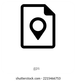 gps and document icon concept