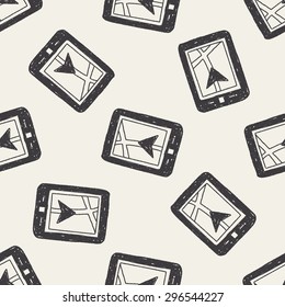 GPS doodle seamless pattern background