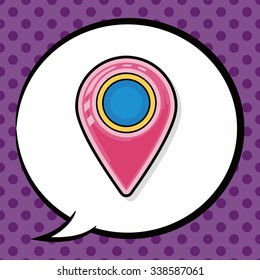 GPS doodle, speech bubble