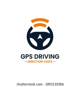 Gps drive point logo design template. Map pointer. Steering wheel and gps map location icon vector combination. Creative driving training symbol concept.