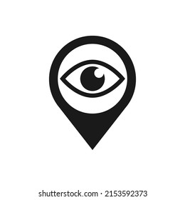 Gps eye icon, eye point Location and Map vector