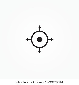 gps fixed target sign single  icon design vector illustration
