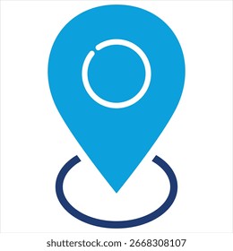 Gps Flat Blue Icon Vector Illustration