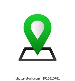 Gps mit flachem Symbol, Vektorgrafik