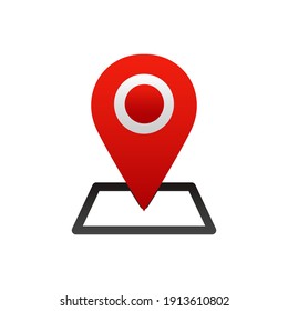 Gps con ilustración vectorial de icono plano