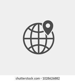 Gps flat vetor icon. Point on the map flat vector icon