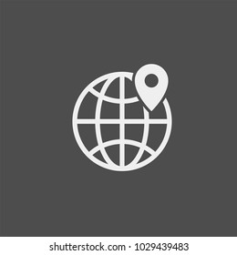 Gps flat vetor icon. Point on the map flat vector icon