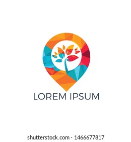 GPS garden vector logo design. GPS icon. Navigation vector logo. Navigation vector icon.