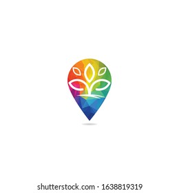 GPS garden vector logo design. GPS icon. Navigation vector logo. Navigation vector icon.	