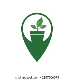 GPS garden vector logo design. Nature place vector logo concept.