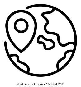 Gps global pin icon. Outline gps global pin vector icon for web design isolated on white background