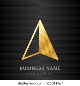 GPS Gold and Black silk fashion premium icon / Logo