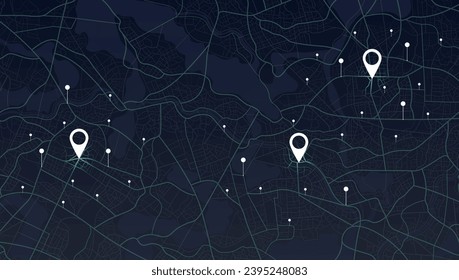 Gps, mapa gráfico turístico del territorio. Aplicación de mapa de Smartphone. Navegación del mapa de búsqueda de aplicaciones. Fragmentos de la ciudad. Seguimiento de mapas de gps del tablero de mandos de ruta futurista. Ilustración del vector,