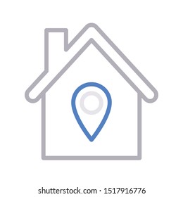 gps home colour line vector icon