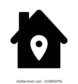 gps home glyph flat vector icon