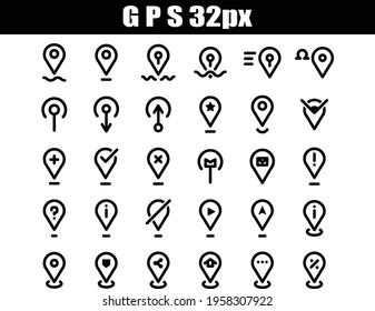 GPS icon, 32 px for apps and websites