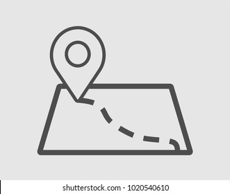 GPS icon with background. GPS location with pin