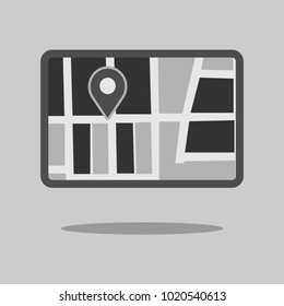 GPS icon with background. GPS location with pin