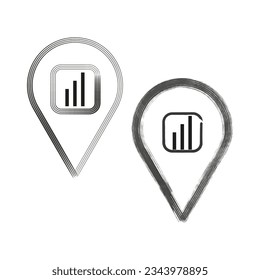 GPS icon brush set. Vector illustration. Eps 10.