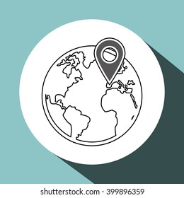 gps icon design, vector illustration