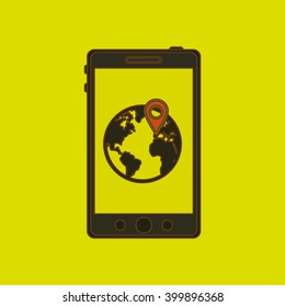 gps icon design, vector illustration