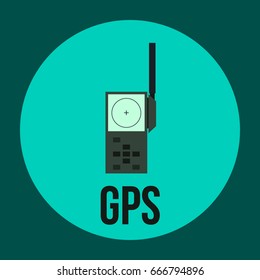 gps icon device, with radar screen. Vector