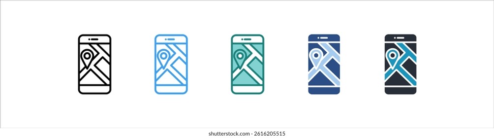 Gps Icon In Different Style Vector