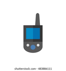 GPS icon in flat color style. Location map satellite global positioning system