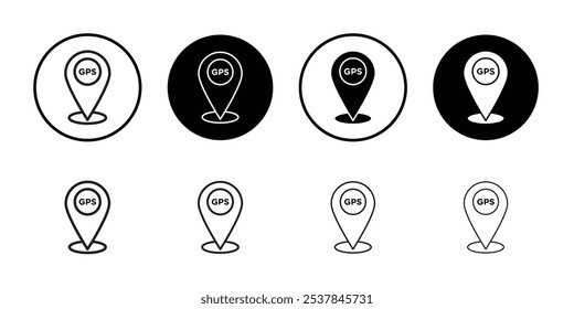 Icono de GPS Conjunto de contorno simple plano