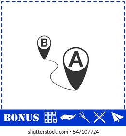 GPS icon flat. Simple vector symbol and bonus icon