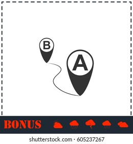 GPS icon flat. Simple vector symbol and bonus icon